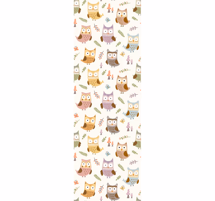 Toile fenêtre chambre enfant hiboux mignons métiers - TenStickers
