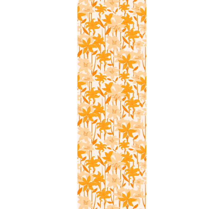 Toile fenêtre chambre enfant fleurs oranges mignonnes - TenStickers