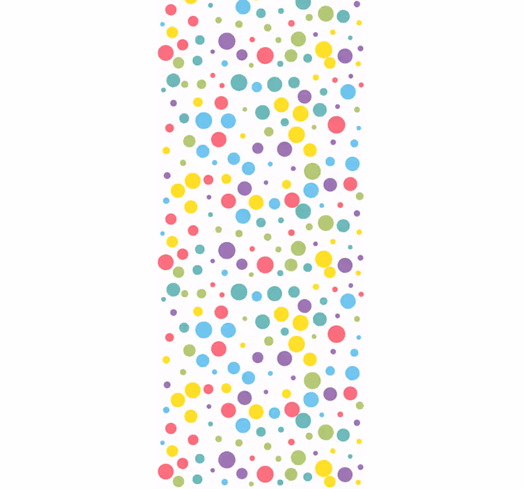 Toile fenêtre chambre enfant motif à pois colorés - TenStickers