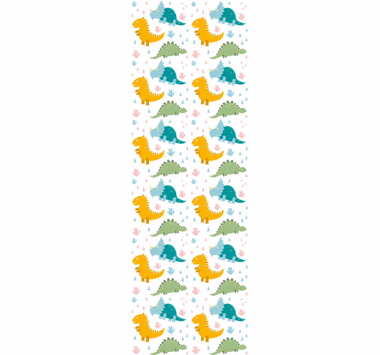 Toile fenêtre chambre enfant motif dinosaures adorables - TenStickers