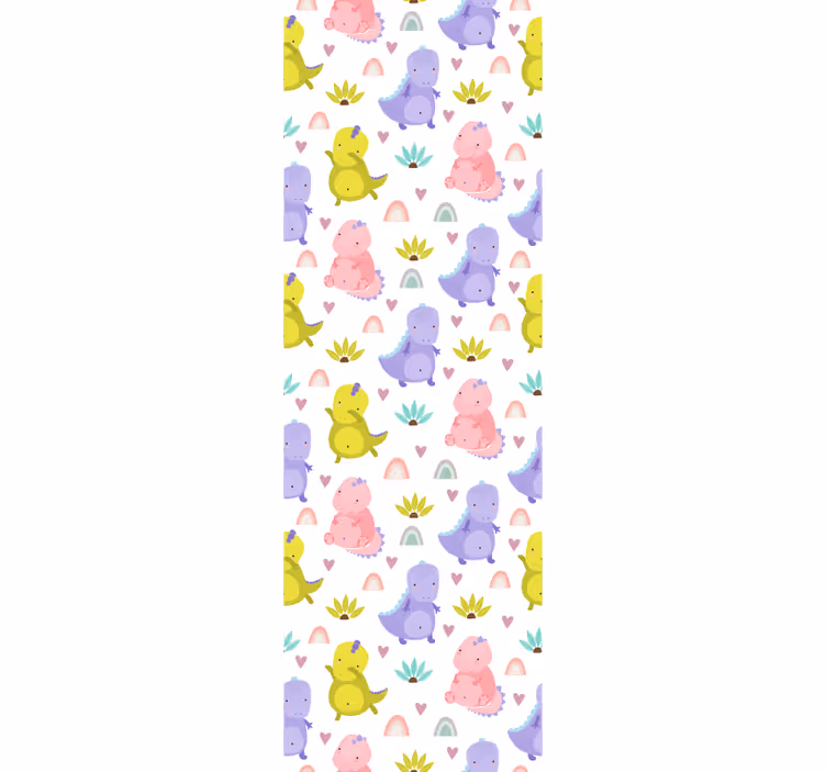 Toile fenêtre chambre enfant motif dinosaures colorés - TenStickers