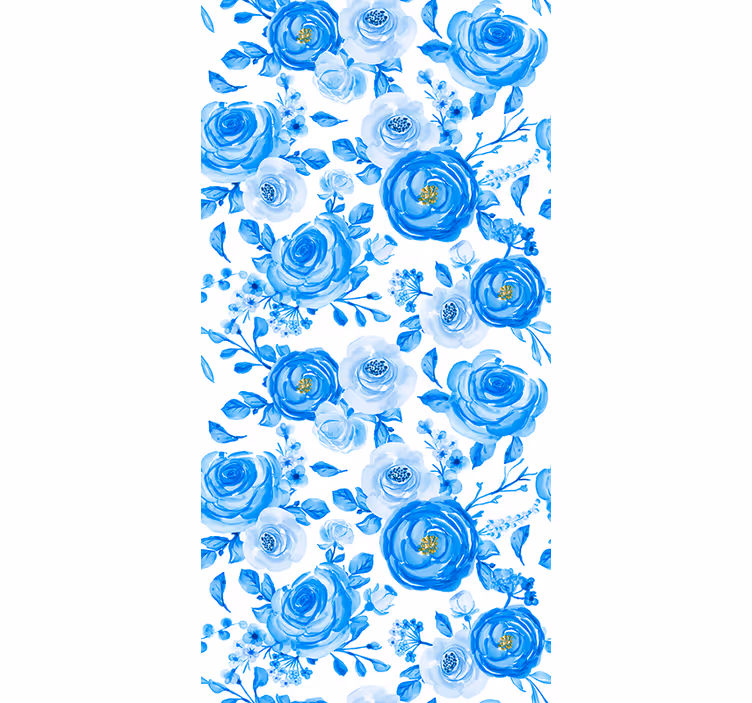 Toile fenêtre chambre enfant horloges fleurs bleues - TenStickers