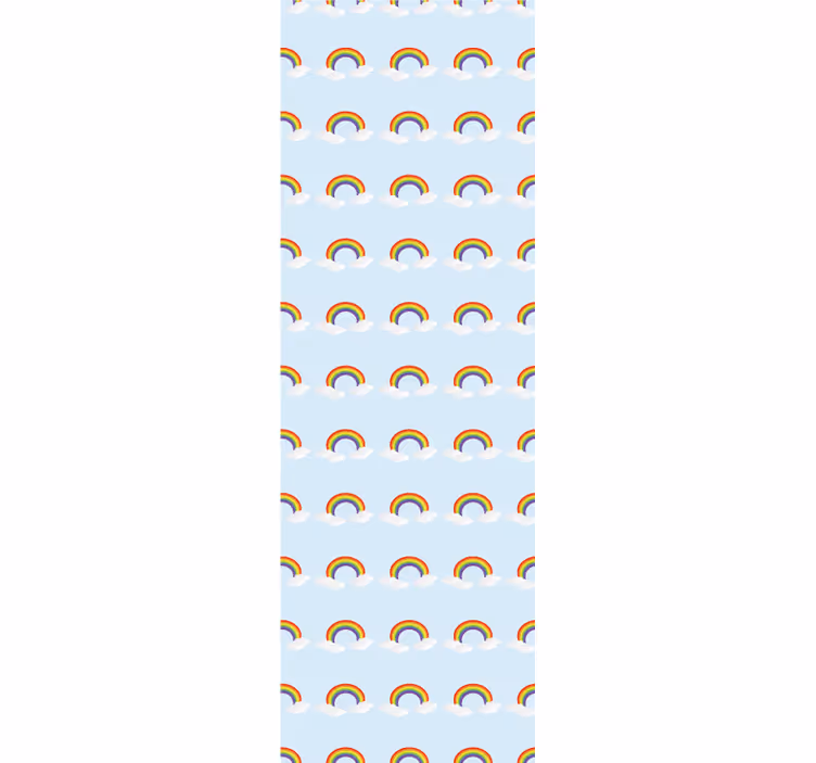 Toile fenêtre chambre enfant arc-en-ciel et nuages colorés - TenStickers
