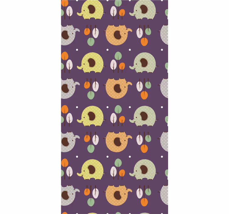 Toile fenêtre chambre enfant éléphant d'automne - TenStickers