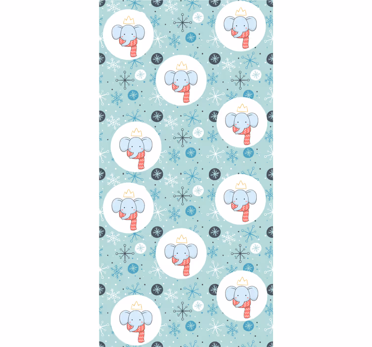 Toile fenêtre chambre enfant roi éléphant d'hiver - TenStickers