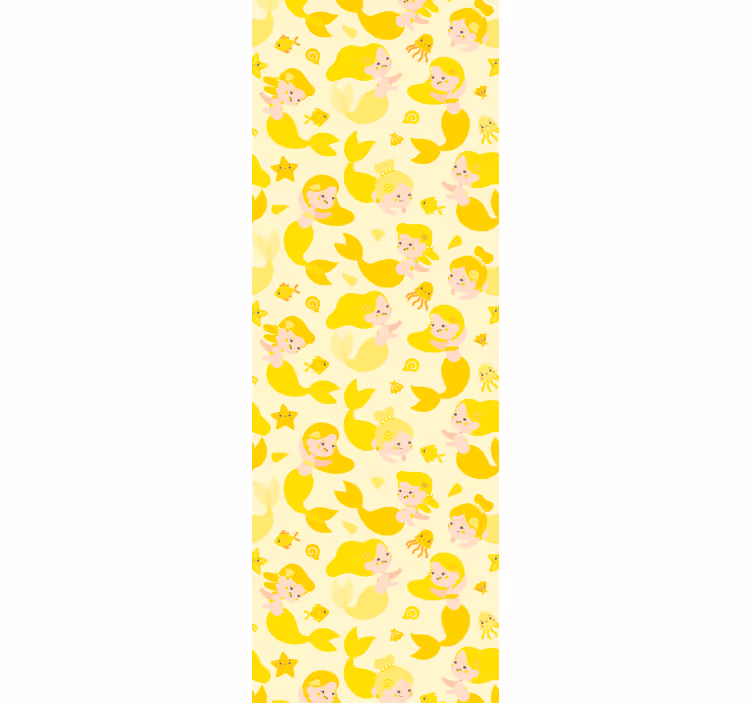 Toile fenêtre chambre enfant sirène jaune souriante - TenStickers