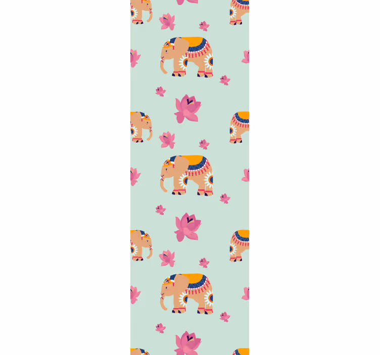 Toile fenêtre chambre enfant Éléphants pêche indien - TenStickers