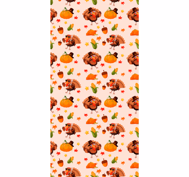 Toile fenêtre chambre enfant dinde de thanksgiving amusante - TenStickers