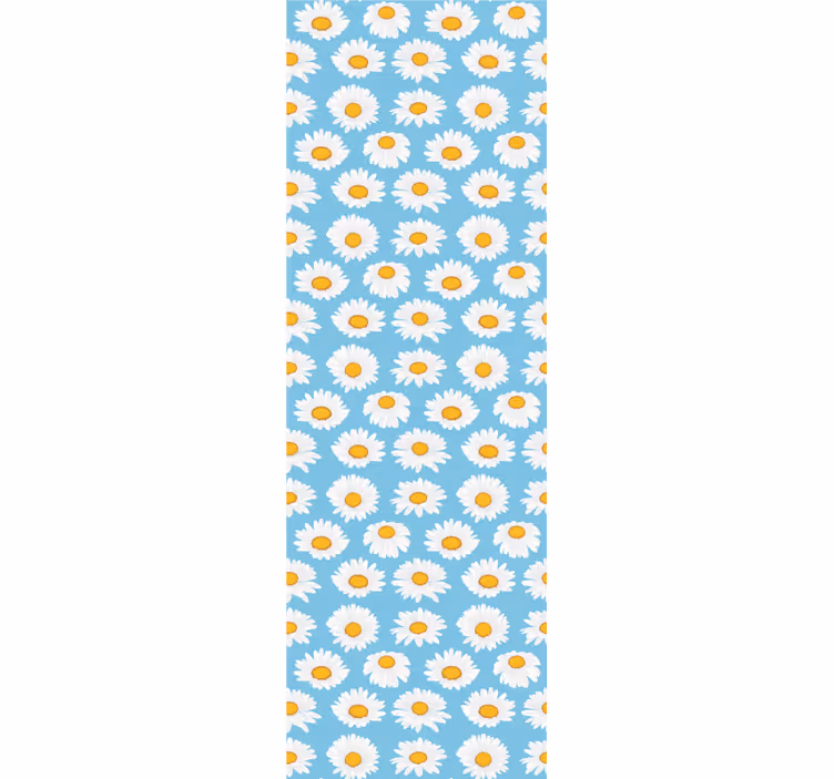 Toile fenêtre chambre enfant motif marguerites bleu clair - TenStickers