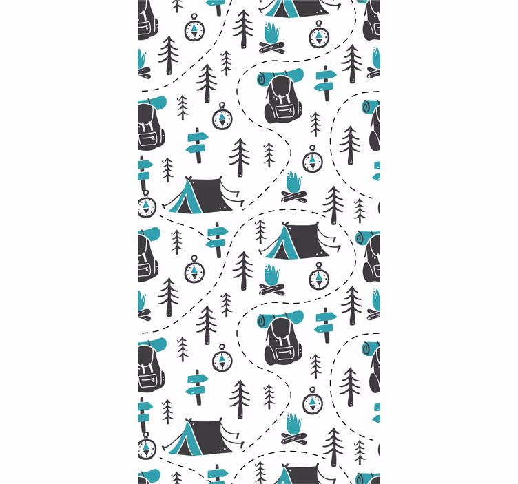 Toile fenêtre chambre enfant motif camping nature - TenStickers