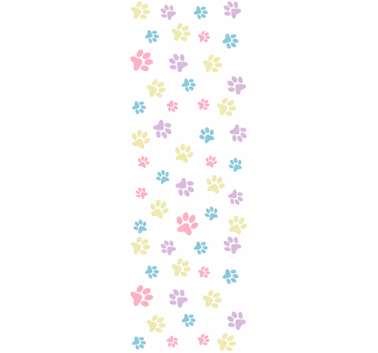 Toile fenêtre chambre enfant pattes de chien colorées - TenStickers