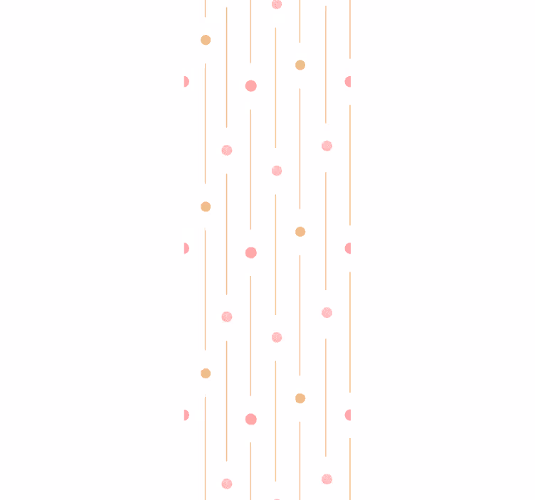 Toile fenêtre chambre enfant pois colorés avec lignes - TenStickers