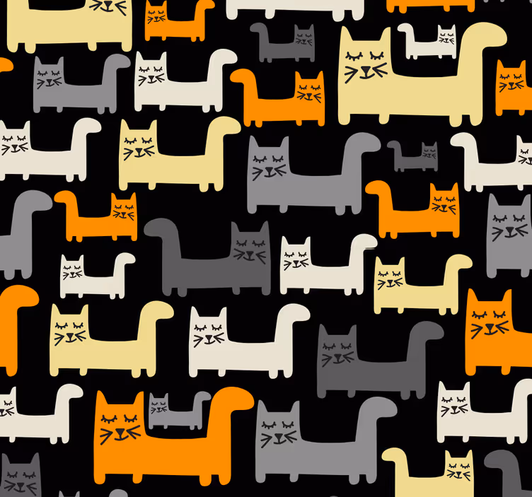 Toile fenêtre chambre enfant chats gris - TenStickers