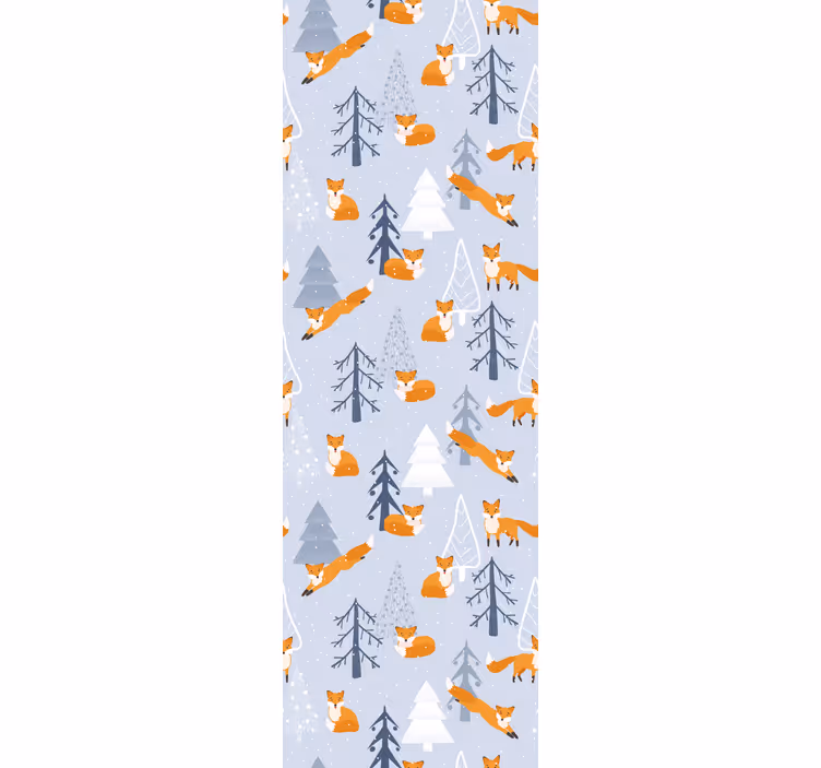 Toile fenêtre chambre enfant motif renard hiver forêt - TenStickers