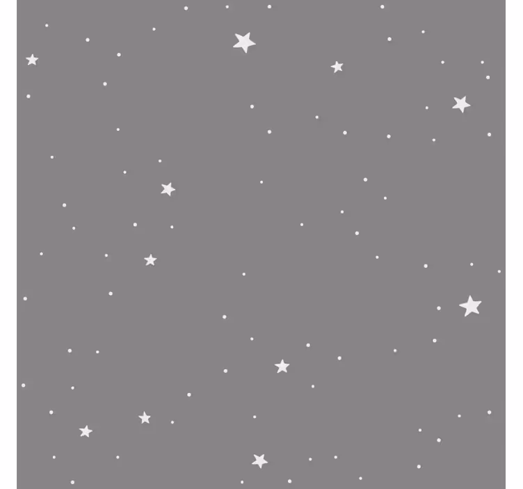 Toile fenêtre chambre enfant étoiles blanches sur fond gris - TenStickers