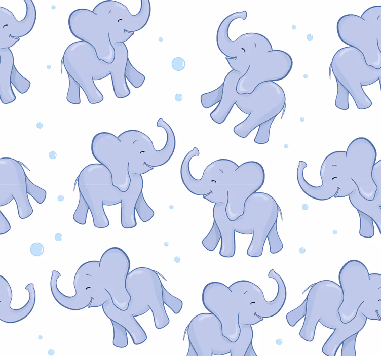 Toile fenêtre chambre enfant éléphant et bulles - TenStickers