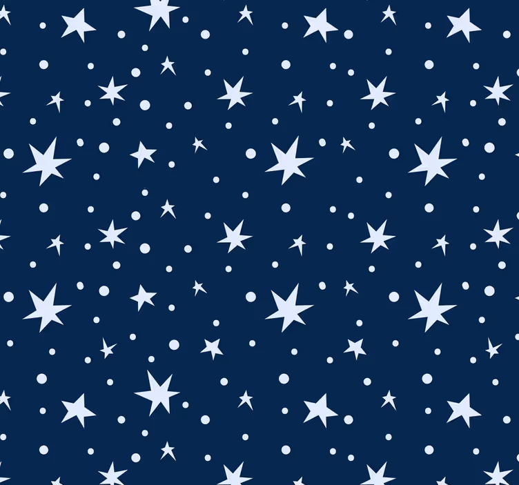 Toile fenêtre chambre enfant étoiles sur fond bleu marine - TenStickers