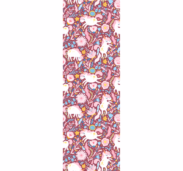 Toile fenêtre chambre enfant design motif licorne - TenStickers