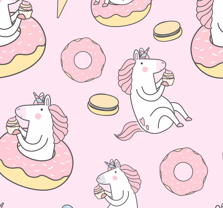 Toile fenêtre chambre enfant licorne rose - TenStickers