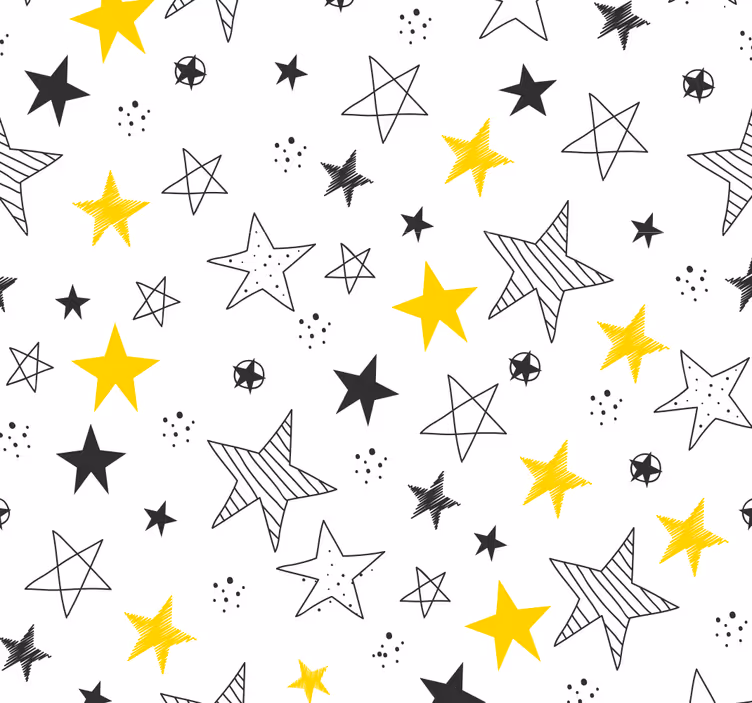 Toile fenêtre chambre enfant étoiles rock'n'roll - TenStickers