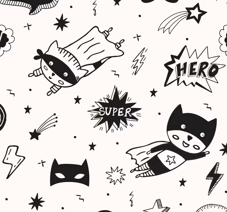 Toile fenêtre chambre enfant motifs comics super héros - TenStickers