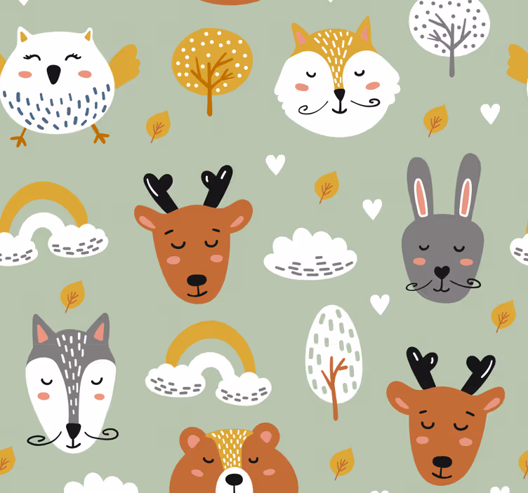 Toile fenêtre chambre enfant montagnes nordiques - TenStickers