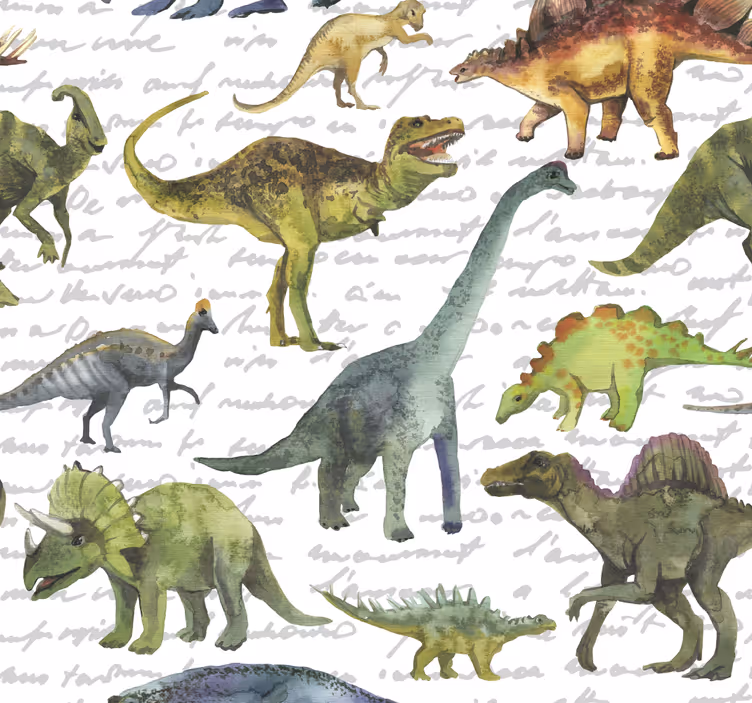 Toile fenêtre chambre enfant dinosaures réalistes - TenStickers