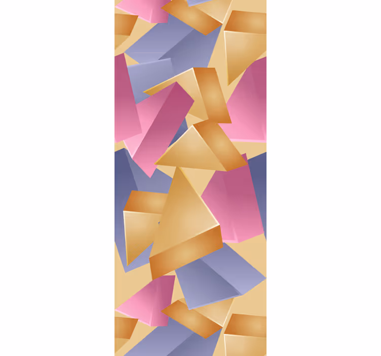 Toile fenêtre bureaux pyramide géométrique dorée - TenStickers