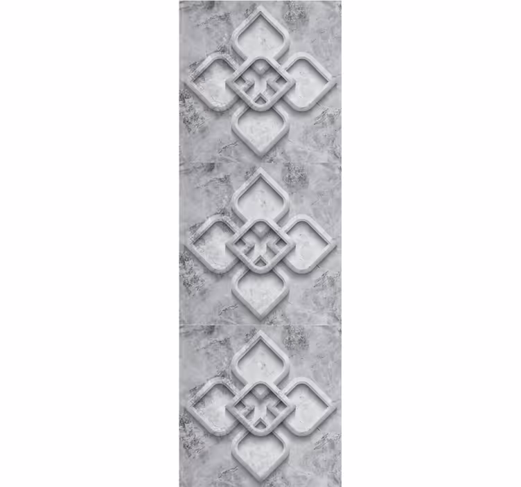 Toile fenêtre bureaux éléments géométriques 3d gris - TenStickers