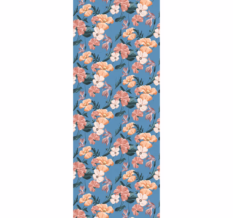 Toile fenêtre bureaux imprimé floral 'ziedi jeans' - TenStickers