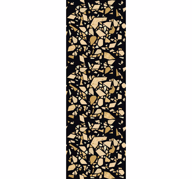 Toile fenêtre bureaux terrazzo noir or - TenStickers