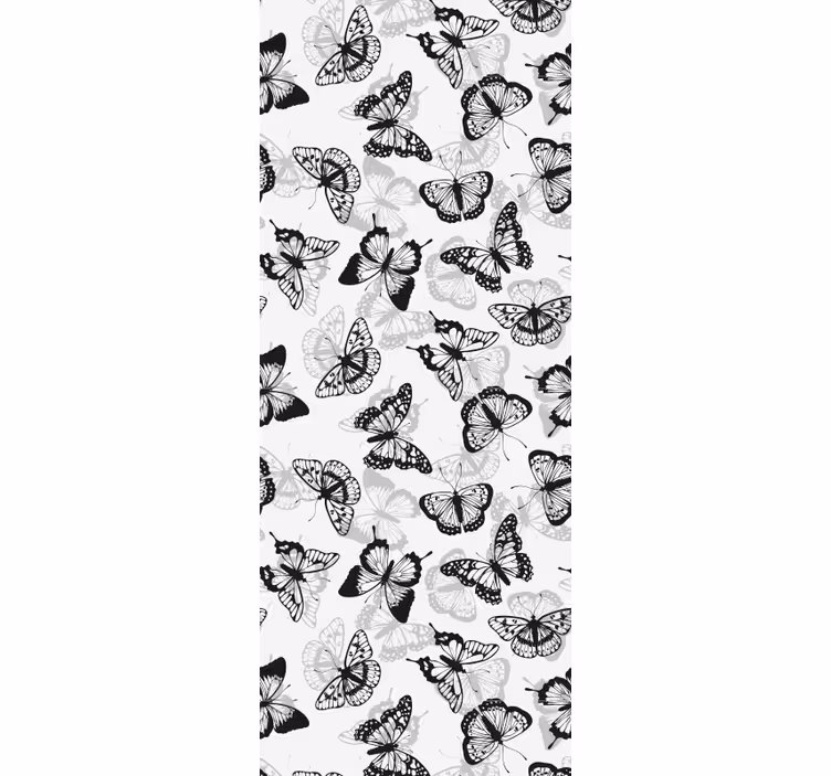Toile fenêtre bureaux motif papillon délicat noir - TenStickers