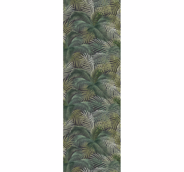 Toile fenêtre bureaux feuilles de palmier vertes - TenStickers
