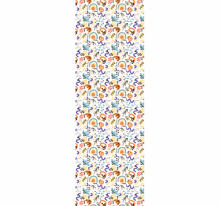 Toile fenêtre bureaux motif abstrait organique plat - TenStickers