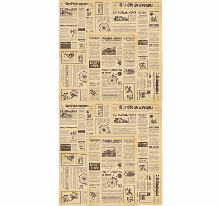 Toile fenêtre bureaux journal américain vintage - TenStickers