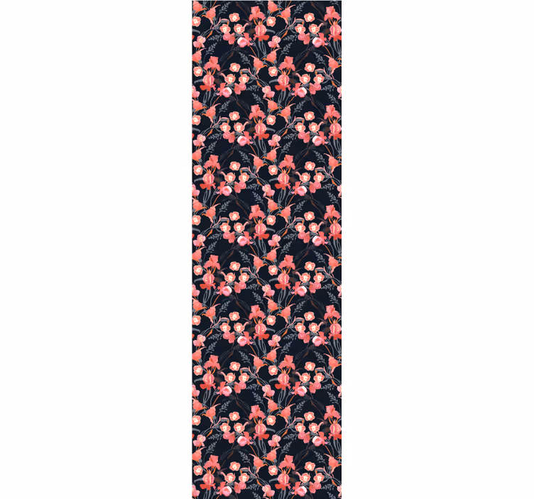 Toile fenêtre bureaux fleurs roses fragiles sur branches - TenStickers