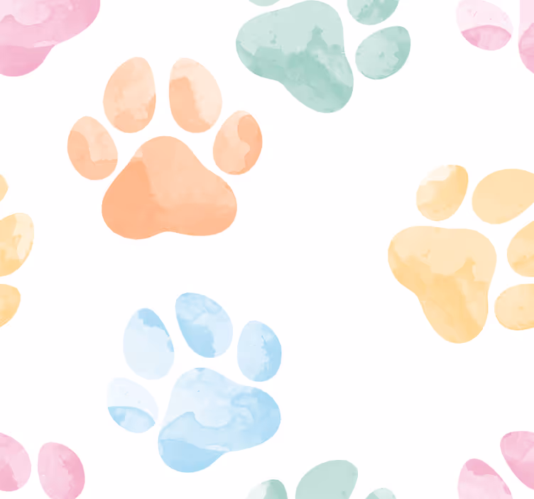 Toile fenêtre bureaux pattes d'animaux pastel - TenStickers