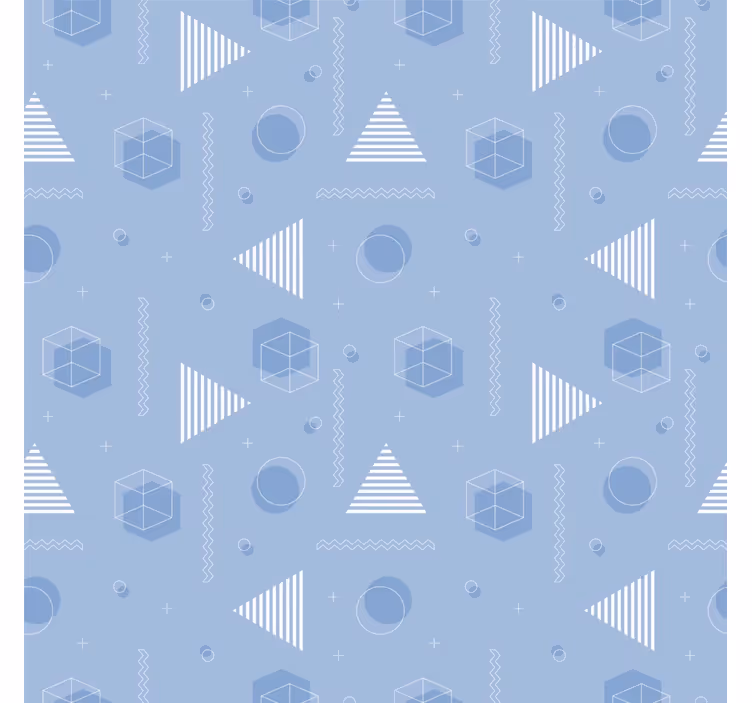 Toile fenêtre chambre adolescent bleu géométrique - TenStickers
