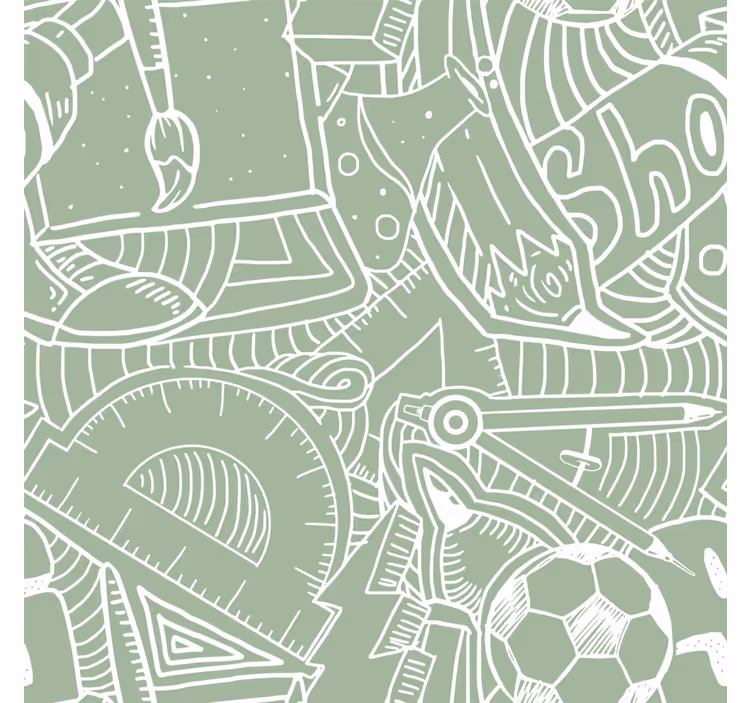 Toile fenêtre chambre adolescent craie verte scolaire - TenStickers