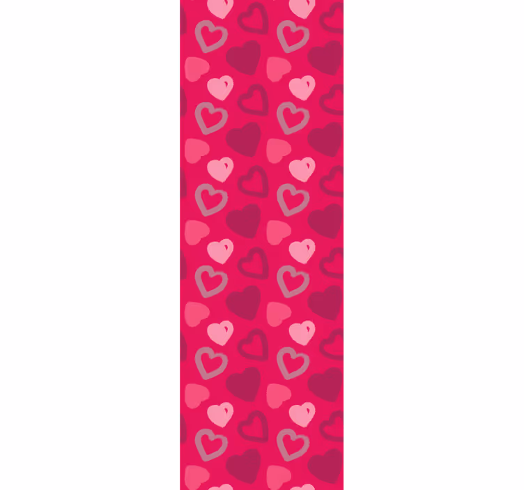 Toile fenêtre chambre adolescent cœurs fuchsia - TenStickers