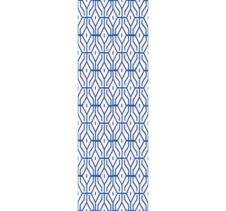 Toile fenêtre chambre adolescent motif linéaire bleu - TenStickers