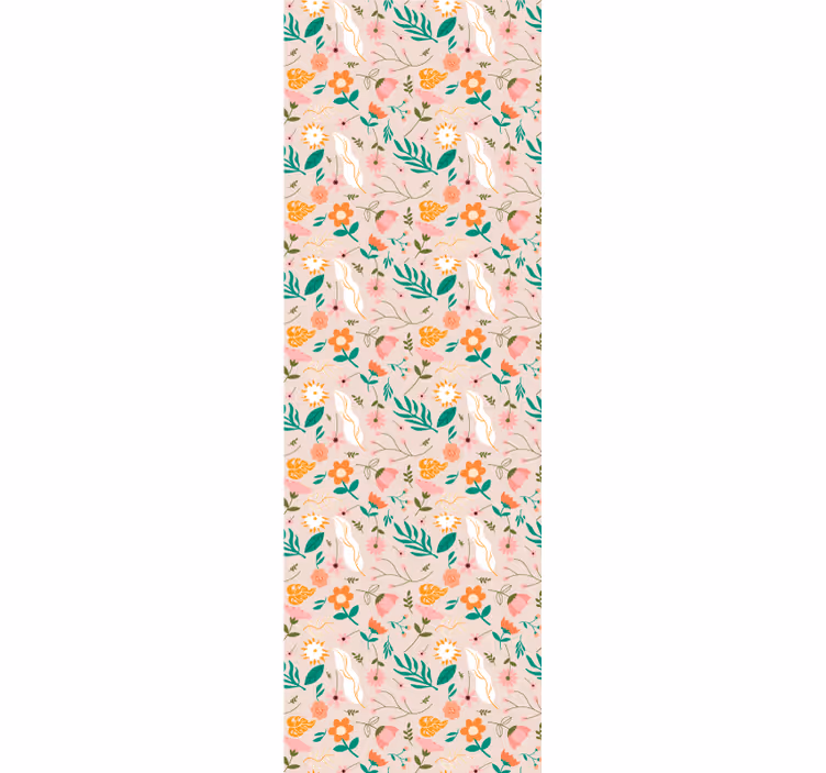 Toile fenêtre chambre adolescent motif fleurs pastel - TenStickers