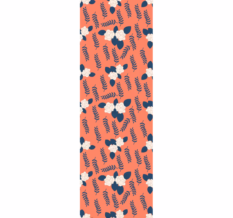 Toile fenêtre chambre adolescent motif floral rose orange - TenStickers