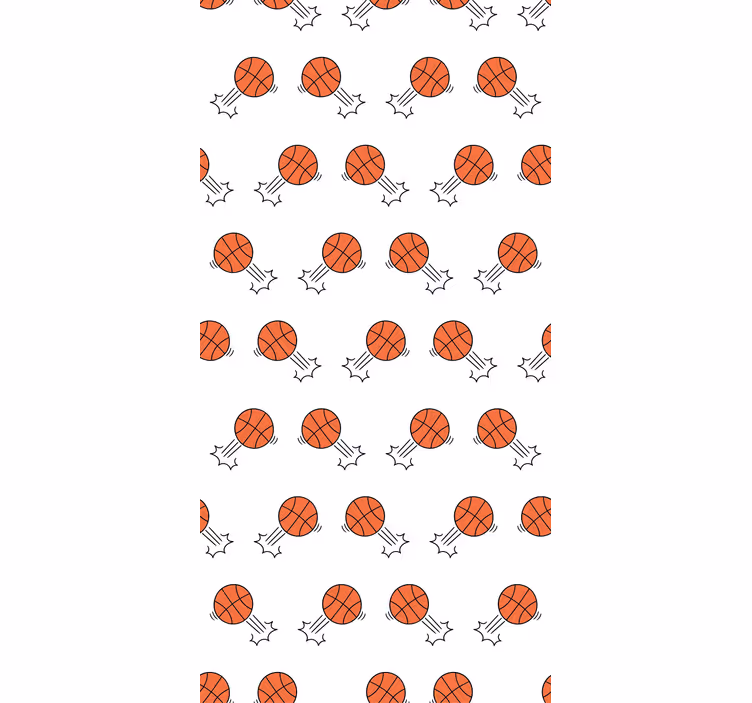 Toile fenêtre chambre adolescent fond de ballons de basket - TenStickers