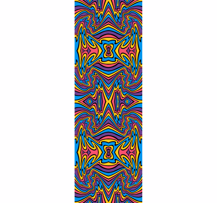Toile fenêtre chambre adolescent couleurs vives lignes fun - TenStickers