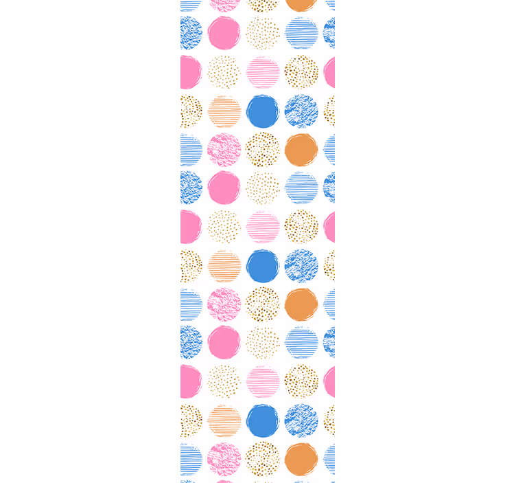 Toile fenêtre chambre adolescent motif de pois colorés - TenStickers