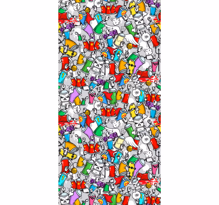 Toile fenêtre chambre adolescent cans de graffiti colorés - TenStickers
