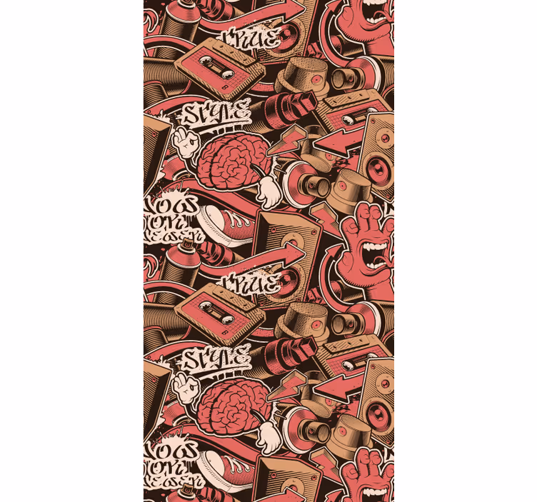 Toile fenêtre chambre adolescent graffiti rouge - TenStickers