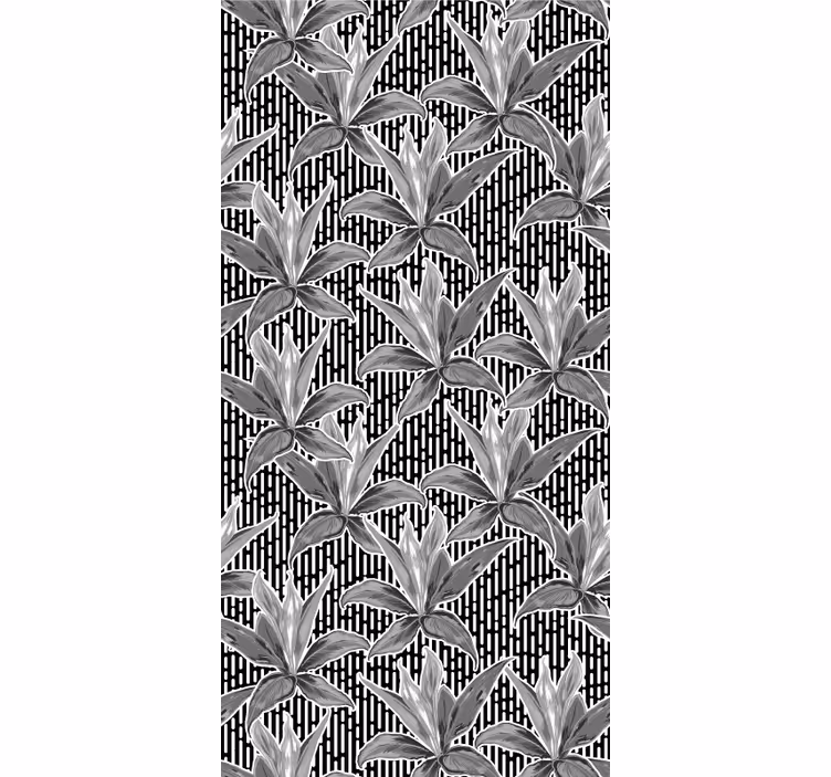 Toile fenêtre chambre adolescent motif floral feuilles - TenStickers