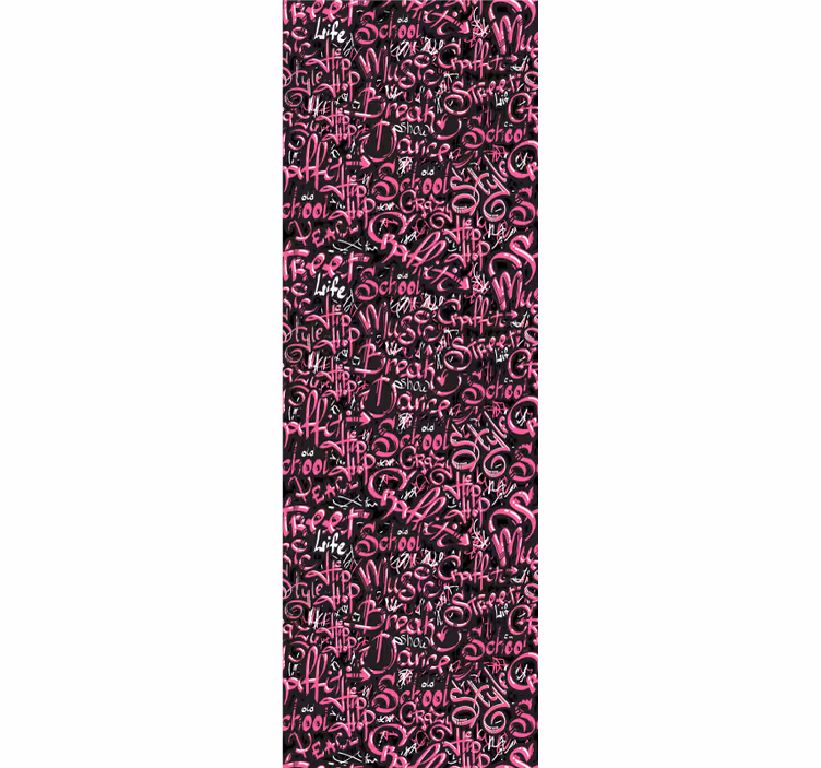Toile fenêtre chambre adolescent graffiti rose et noir - TenStickers